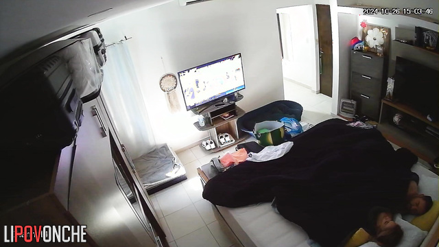 A married couple has hot, intense sex under a warm blanket while no one is home