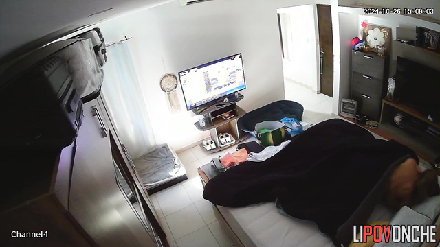 A married couple has hot, intense sex under a warm blanket while no one is home