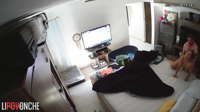 A married couple has hot, intense sex under a warm blanket while no one is home