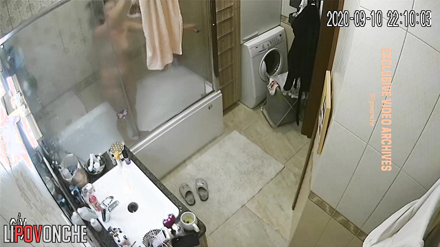 This hot chick doesn't know that you are looking how she washes