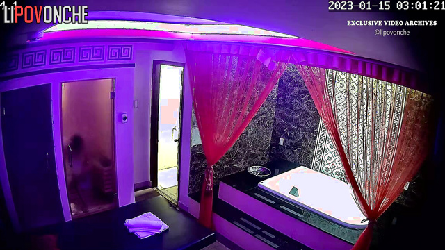 Cute Asian girl gives an elderly client a tongue massage after a shower