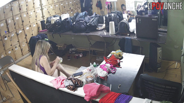 Milf strippers in sexy lingerie relax after performing on the show