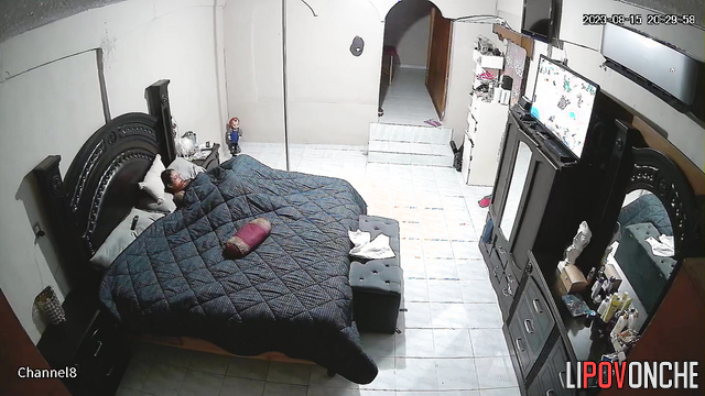 Brunette turned on the TV so that her masturbation could not be heard