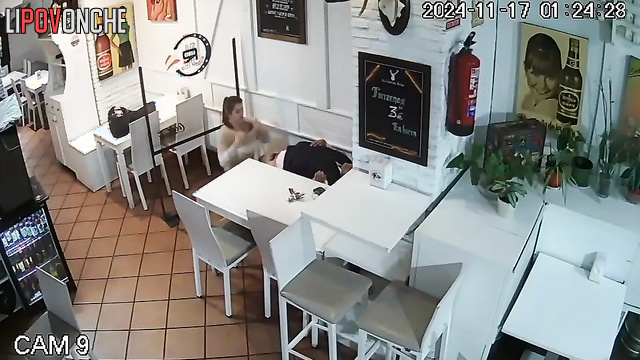 Colleagues always dreamed of doing it at work (in cafe)