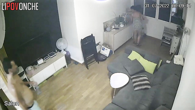 Pregnant milf masturbating and husband looking at her
