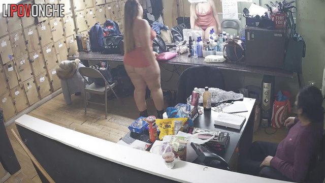 Girls with big asses are walking almost naked after striptease work
