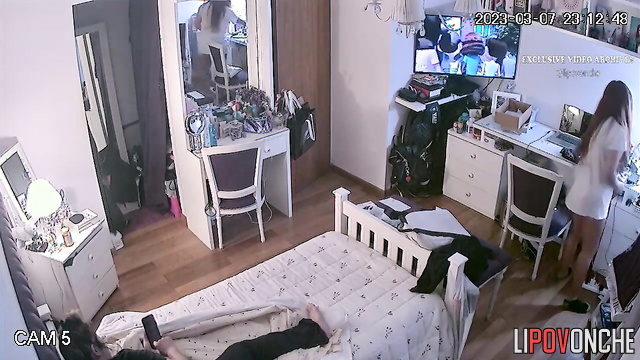 Young girl with long hair spends her day absolutely alone