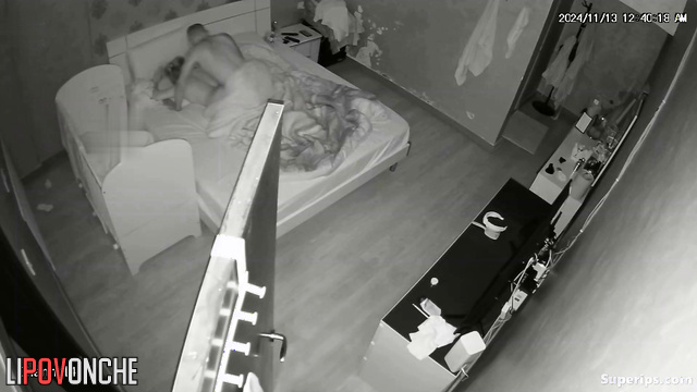 Spy camera fixed hot movements under the blanket, look