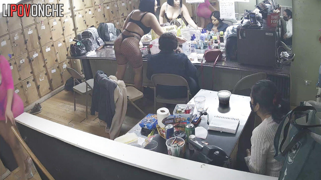 Sexy strippers preparing to go on stage (spy cam)