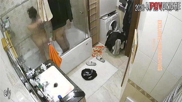 Couple got used to taking a shower together every morning