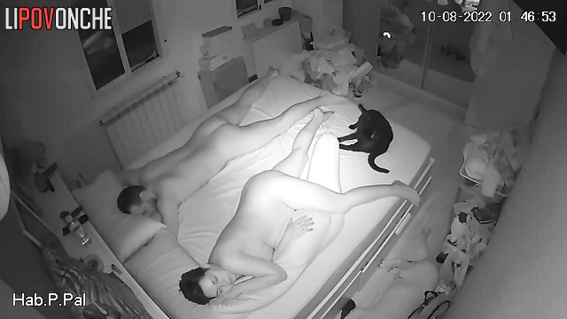 Pregnant lady sleeping sweet with her husband right now